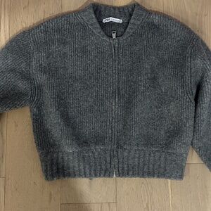 ZARA knit bomber jacket, thick & warm